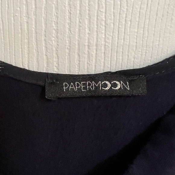 Women’s XL Papermoon Reese Mixed Material Foil Print Blouse - Picture 2 of 5